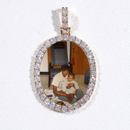 3D Oval Custom Picture Pendant