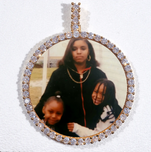 LARGE 3D CIRCLE CUSTOM PICTURE PENDANT