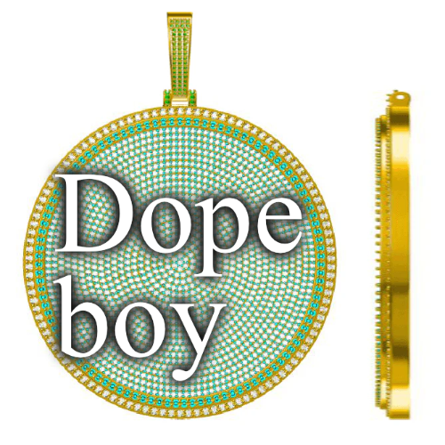 CUSTOM LETTER NECKLACE 3D BIG DISC