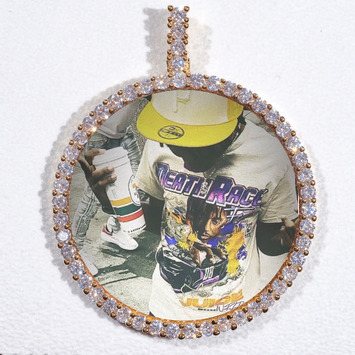 LARGE 3D CIRCLE CUSTOM PICTURE PENDANT