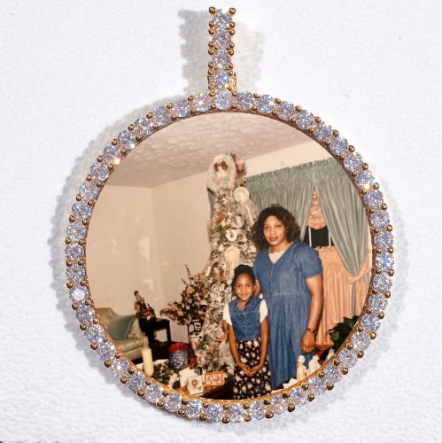 LARGE 3D CIRCLE CUSTOM PICTURE PENDANT
