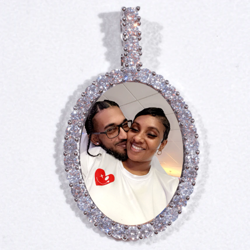 Large 3D Oval Custom Picture Pendant