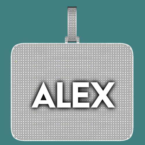 CUSTOM LETTER NECKLACE 3D BIG SQUARE