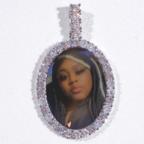 Large 3D Oval Custom Picture Pendant