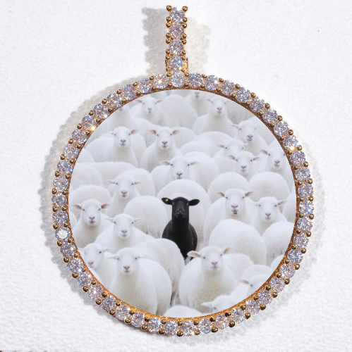 LARGE 3D CIRCLE CUSTOM PICTURE PENDANT