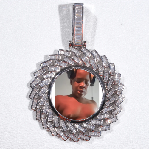 Large 3D Baguette Custom Picture Pendant