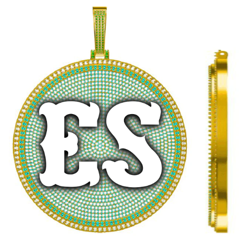 CUSTOM LETTER NECKLACE 3D BIG DISC
