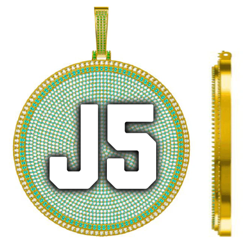 CUSTOM LETTER NECKLACE 3D BIG DISC