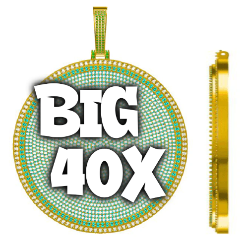 CUSTOM LETTER NECKLACE 3D BIG DISC
