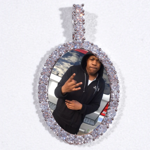 Large 3D Oval Custom Picture Pendant