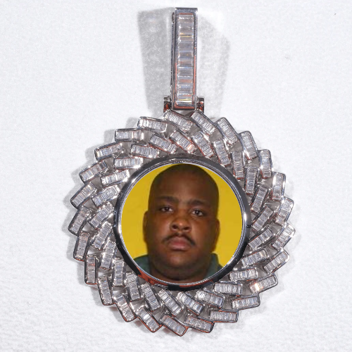 Large 3D Baguette Custom Picture Pendant