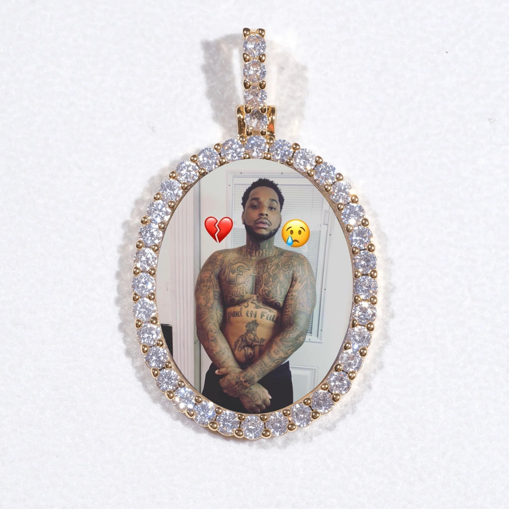3D Oval Custom Picture Pendant
