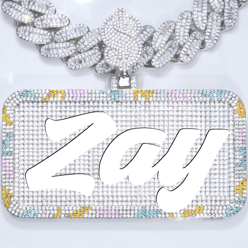 CUSTOM LETTER NECKLACE 3D COLORFUL SQUARE