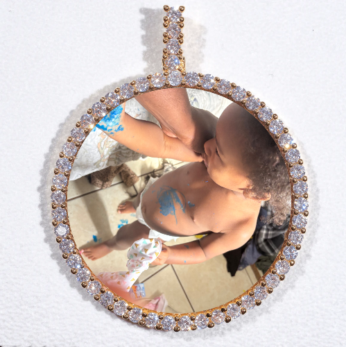 LARGE 3D CIRCLE CUSTOM PICTURE PENDANT