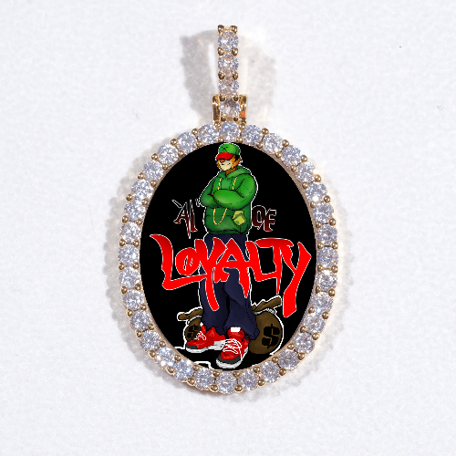 3D Oval Custom Picture Pendant
