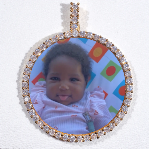 LARGE 3D CIRCLE CUSTOM PICTURE PENDANT