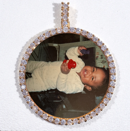 LARGE 3D CIRCLE CUSTOM PICTURE PENDANT