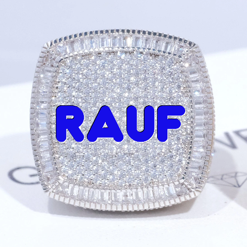 CUSTOM LETTER 3D ICED RING