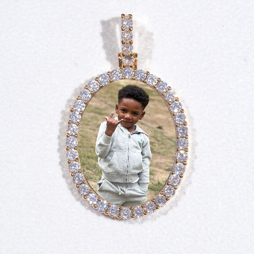 3D Oval Custom Picture Pendant