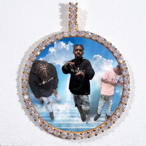 LARGE 3D CIRCLE CUSTOM PICTURE PENDANT