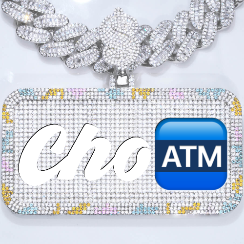 CUSTOM LETTER NECKLACE 3D COLORFUL SQUARE