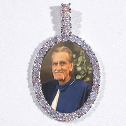 Large 3D Oval Custom Picture Pendant