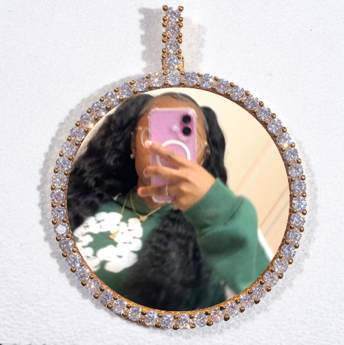 LARGE 3D CIRCLE CUSTOM PICTURE PENDANT