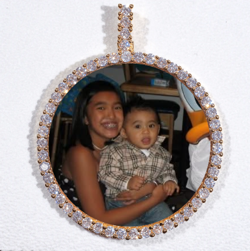 LARGE 3D CIRCLE CUSTOM PICTURE PENDANT