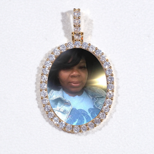 3D Oval Custom Picture Pendant
