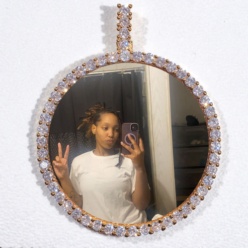 LARGE 3D CIRCLE CUSTOM PICTURE PENDANT