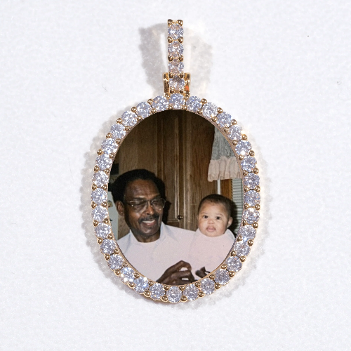 3D Oval Custom Picture Pendant