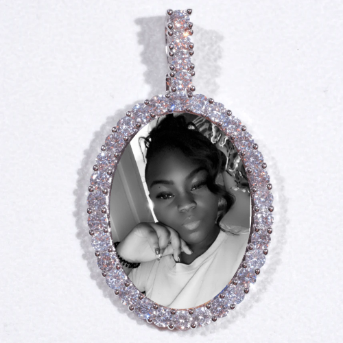 Large 3D Oval Custom Picture Pendant