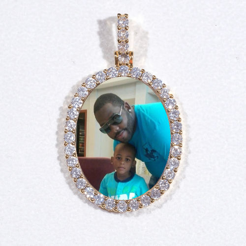 3D Oval Custom Picture Pendant
