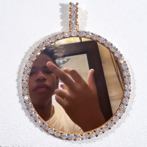 LARGE 3D CIRCLE CUSTOM PICTURE PENDANT