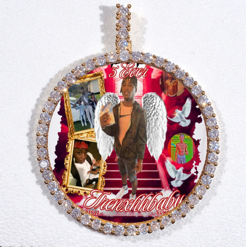 LARGE 3D CIRCLE CUSTOM PICTURE PENDANT