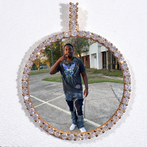 LARGE 3D CIRCLE CUSTOM PICTURE PENDANT