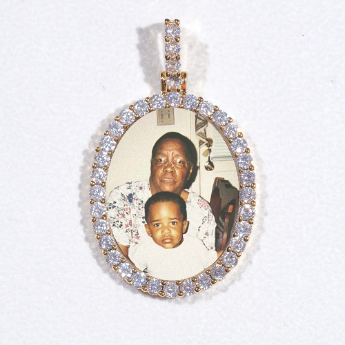 3D Oval Custom Picture Pendant