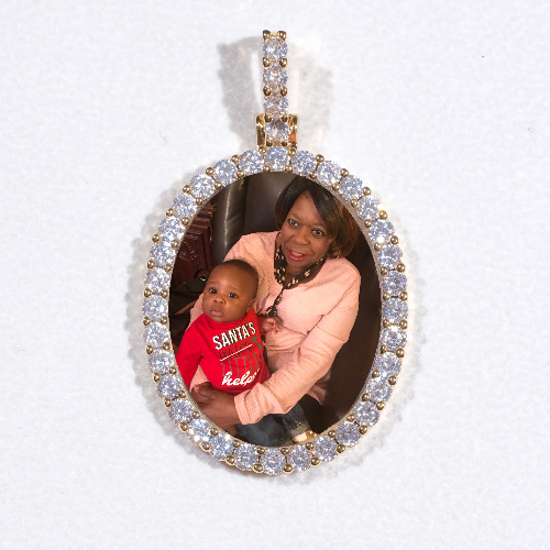 3D Oval Custom Picture Pendant