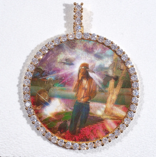 LARGE 3D CIRCLE CUSTOM PICTURE PENDANT