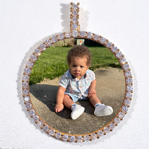LARGE 3D CIRCLE CUSTOM PICTURE PENDANT