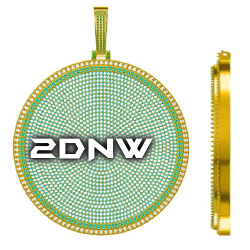 CUSTOM LETTER NECKLACE 3D BIG DISC