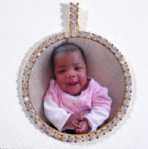 LARGE 3D CIRCLE CUSTOM PICTURE PENDANT