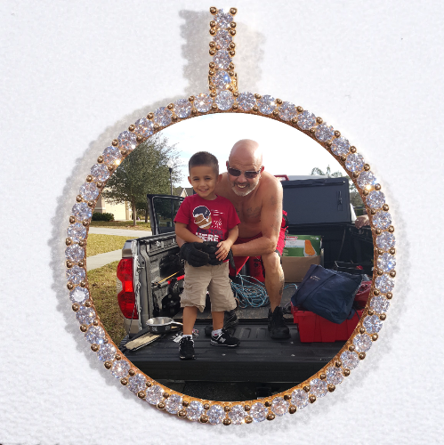 LARGE 3D CIRCLE CUSTOM PICTURE PENDANT