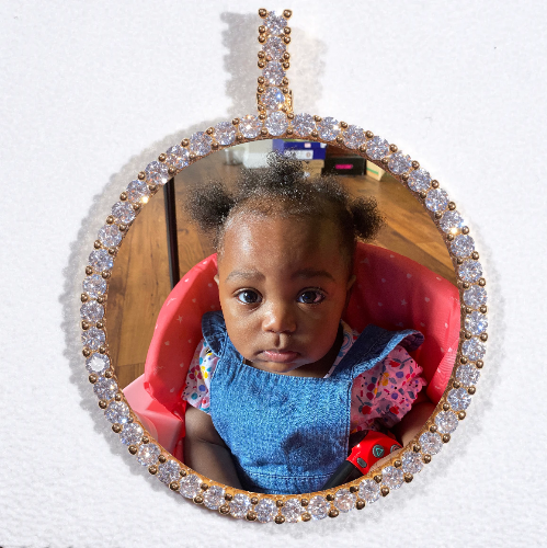 LARGE 3D CIRCLE CUSTOM PICTURE PENDANT