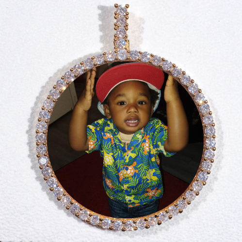 LARGE 3D CIRCLE CUSTOM PICTURE PENDANT