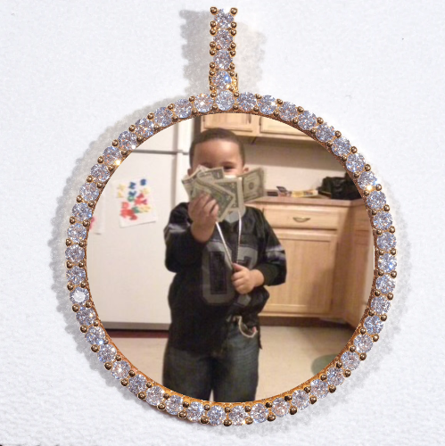 LARGE 3D CIRCLE CUSTOM PICTURE PENDANT