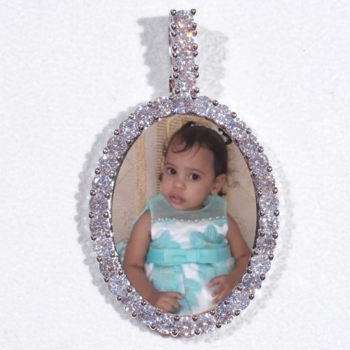 Large 3D Oval Custom Picture Pendant