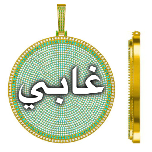 CUSTOM LETTER NECKLACE 3D BIG DISC