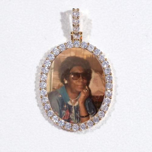 3D Oval Custom Picture Pendant