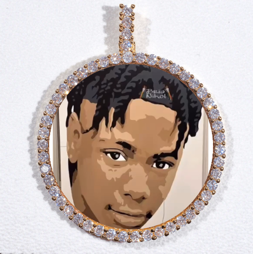 LARGE 3D CIRCLE CUSTOM PICTURE PENDANT